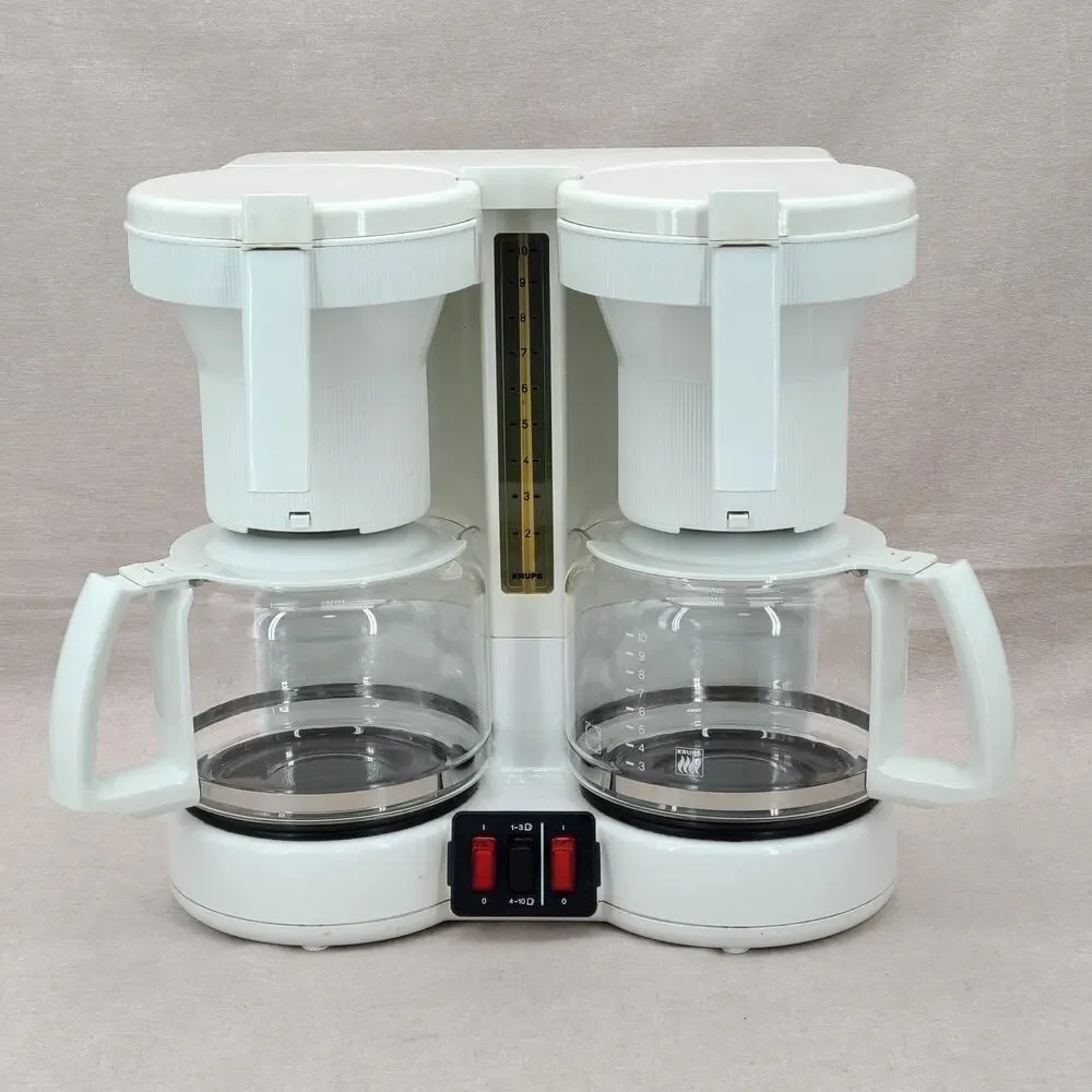 KRUPS Duo Thek Dual Coffee Maker 10-Cup 264A White Double Made In Germany